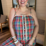 Confetti Plaid Tank Top