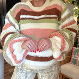Retro Sherbet Striped Knit Sweater