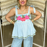 Bloom & Bow Tie Tank