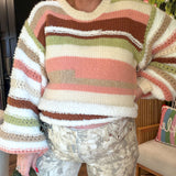 Retro Sherbet Striped Knit Sweater