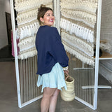 Hamptons Asymmetrical Hem Skort - Powder Blue