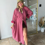 Hearts Desire Polka Dot Button Up Dress - OS
