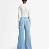Pull On Wide Leg Jeans with Elastic Band - Hana
