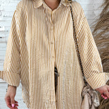 Classic Striped Button Down - Honey