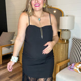 Laced In Love Midi Dress - Black