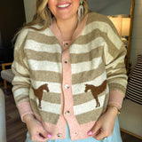 Canyon Trail Horse Cardigan - Pink