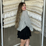 Boho Fancy Mini Skort - Black