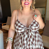 Chocolate Mousse Plaid Maxi Dress