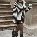 {MUMU} Inez Cardigan - Black & White Stripe Knit
