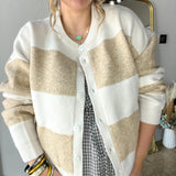 The Rory Cardigan - Bold Cream Stripe