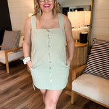 Everly Mini Dress - Field Green Gingham