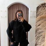 Yours Truly Sweater Set - Black