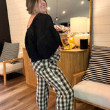 Brownie Chocolate Plaid Pants