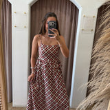 Beatrice Plaid Maxi Dress - Holiday Tartan