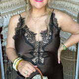 Black Tie Optional Lace Maxi Dress