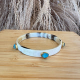 Bone + Turquoise Bangles