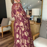 Magnolia Metallic Floral Midi Dress