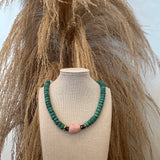 Pink Opal + Turquoise Statement Necklace