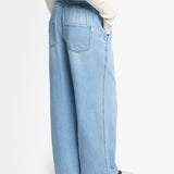 Pull On Wide Leg Jeans with Elastic Band - Hana