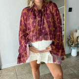 Taos Top - Magenta Geo Top