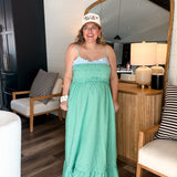 Lucky Clover Gingham Maxi Dress - Green
