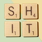 Shit Scrabble Tile Coasters Set