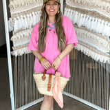 Vintage Boyfriend Short Set - Pink