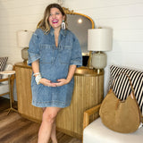 Denim Darling V-Neck Tunic Dress