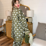 {Mumu} Overslept PJ Set - Extra Dirty Martini Silky