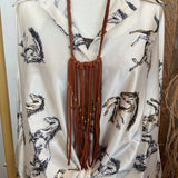 Hendrix Fringe Necklace - Cognac