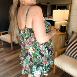 Suarez Ruffle Dress - Jungle Mirage