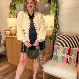 Leopard Laced Up Cardigan Sweater