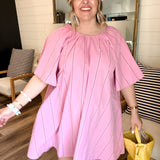 Strawberry Stripes Dress - Pink