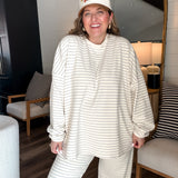 Cloudy Days Stripe Pants - Ivory + Baby Blue