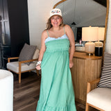 Lucky Clover Gingham Maxi Dress - Green