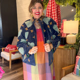 Chapman Embroidered Jackets - Dark Blue + Turquoise