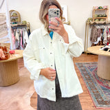 Washed Up Snap Denim Jacket - White