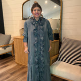 A Ruffle In Time Denim Dress