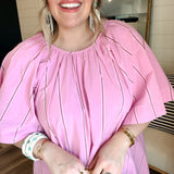 Strawberry Stripes Dress - Pink