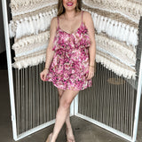 Pink Frills Floral Romper