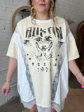 Austin Oversized Lace Graphic Tee - White