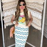Capri Crochet Scalloped Midi Skirt