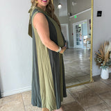 Olive Grove Striped Maxi Dress
