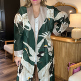 Birds Of A Feather Kimono - Forrest Green