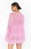 Paula Pullover- Bubblegum Pink Crochet