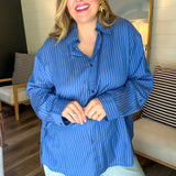 Oxford Blue Striped Button Up Shirt
