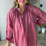 Hearts Desire Polka Dot Button Up Top - OS