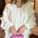Evermore Ivory Ruffle Top