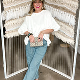 Dramatic Puff Sleeve White Tee