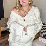 Creamery Button-Up Cable Knit Cardigan